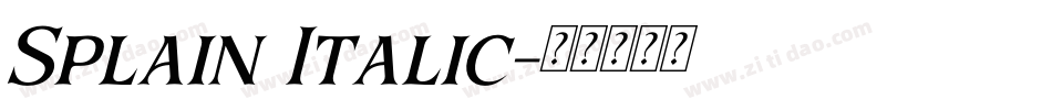 Splain Italic字体转换